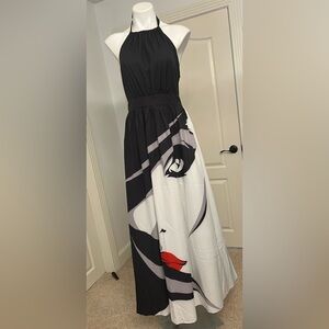 New Elegant Black and White Women's Dress